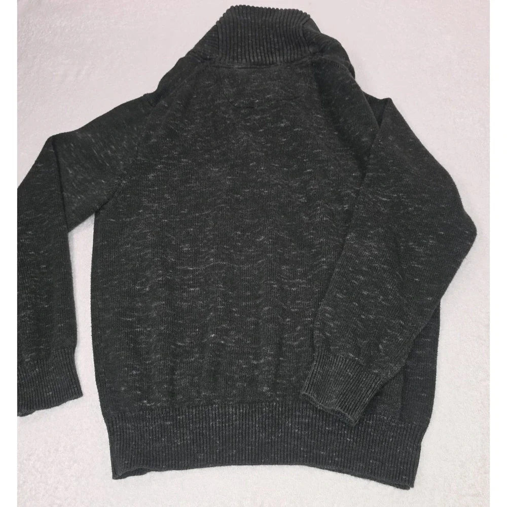 Weatherproof Vintage Men's Shawl Collar Sweater – Dark Gray – SzL – 100% Cotton